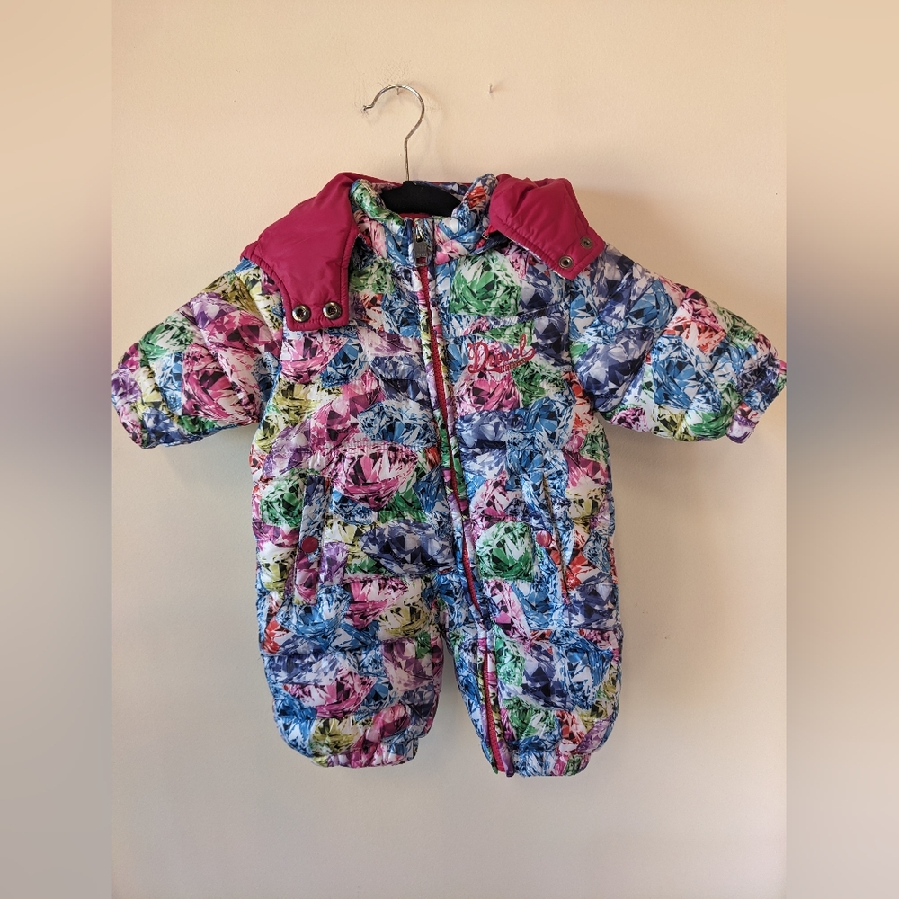 NWOT Diesel Baby Puffer Colorful Snow Suit Size 3-6 M